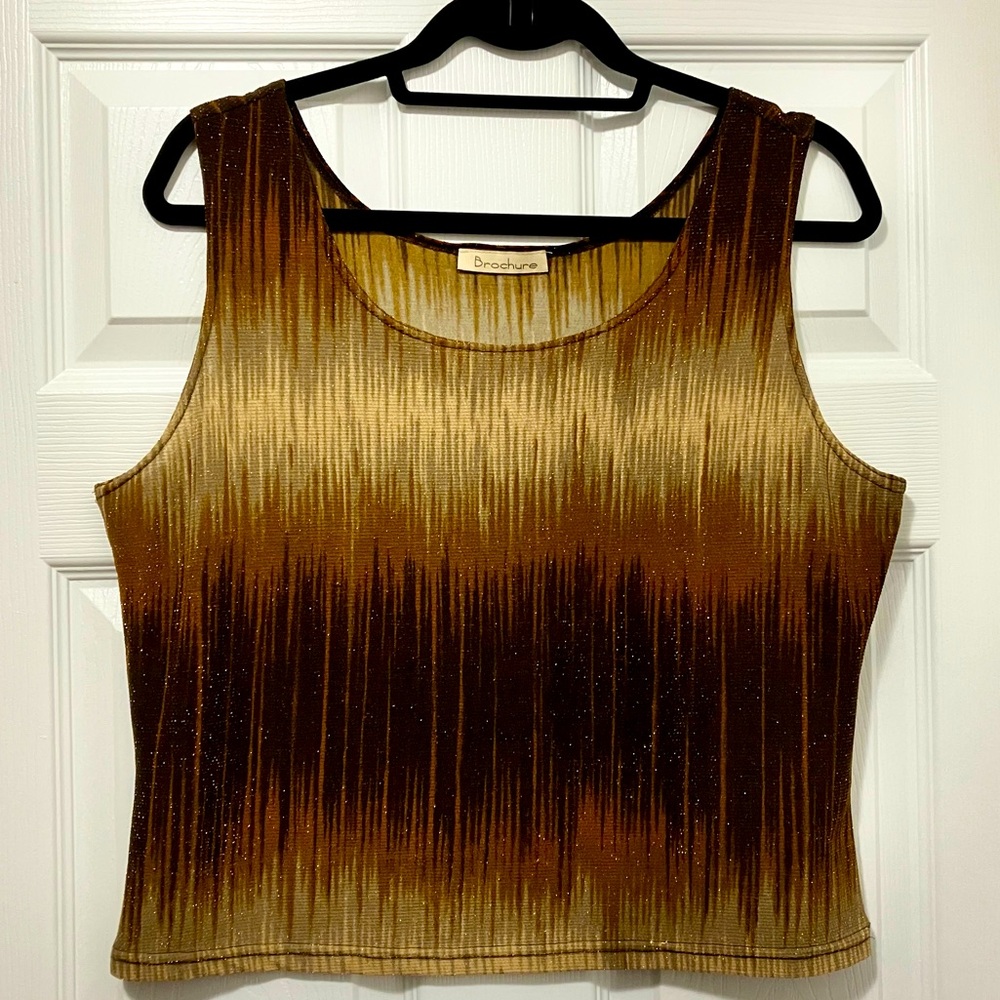 Short, glitzy tank top by Brochure, women's size L